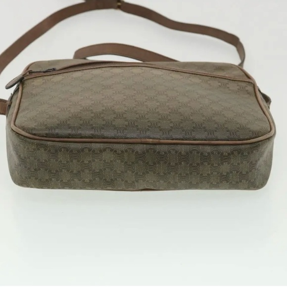 CELINE Macadam Canvas Shoulder Bag PVC Leather Beige - Picture 6 of 16